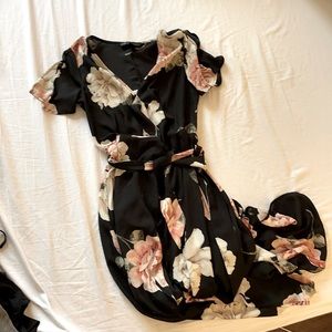 Floral, floor length Dynamite wrap dress